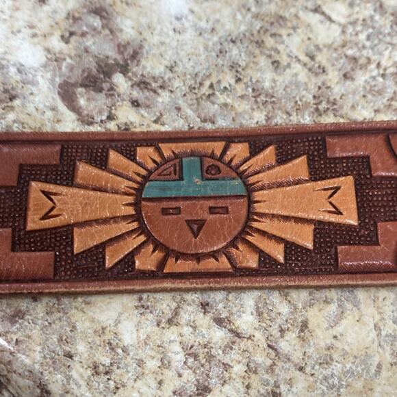 Chambers Phoenix 40 hand painted vintage tooled leather belt main image 5